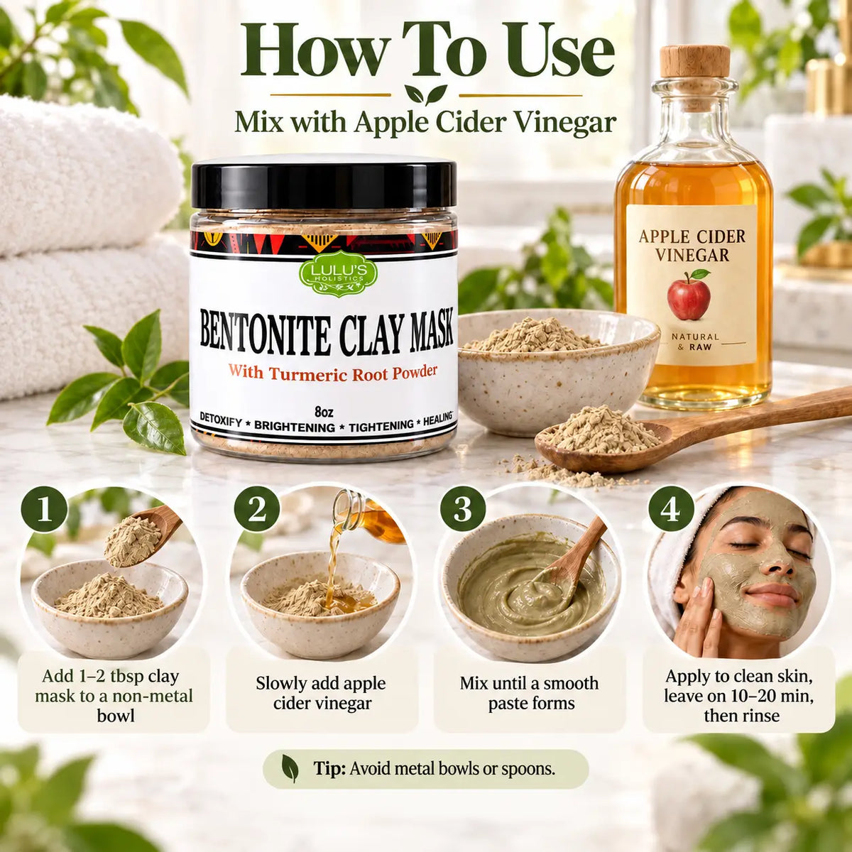 Lulu's Holistics Turmeric & Bentonite Clay Clarifying Detox Mask (8oz)