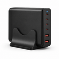 UncleLOL 120W GaN Desktop Charging Station, 6-Port Fast Charger with 4 USB-C & 2 USB-A, PD Fast Charging for MacBook, iPhone 16/15, iPad, Samsung Galaxy, Steam Deck & More